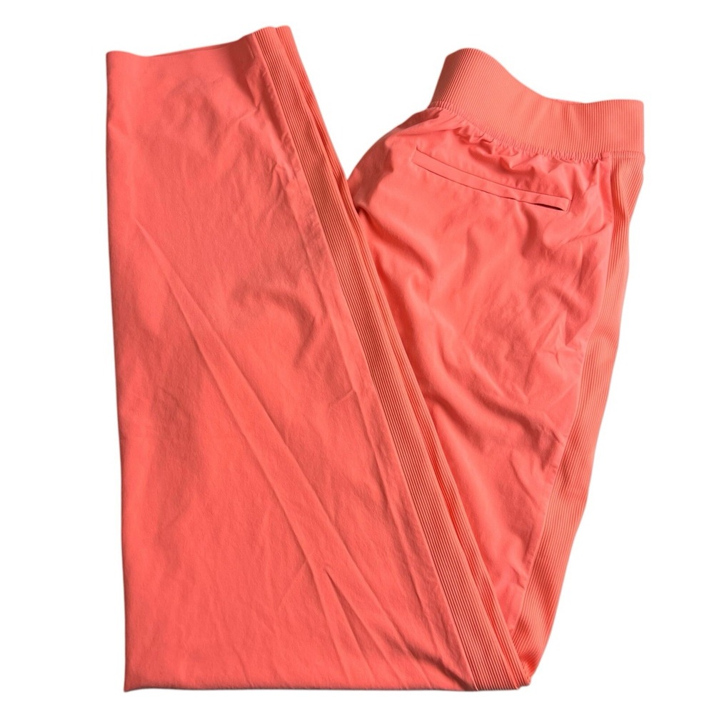 Athleta Womens 10 Tall Neon Orange High Rise Pull On Brooklyn Ankle Pant #198671